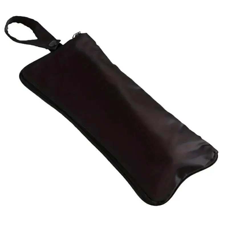 Microfiber Umbrella Storage Bag, Black Folding Umbrella Carrier With Handle And Hanging Loop, Hand Washable - view 2