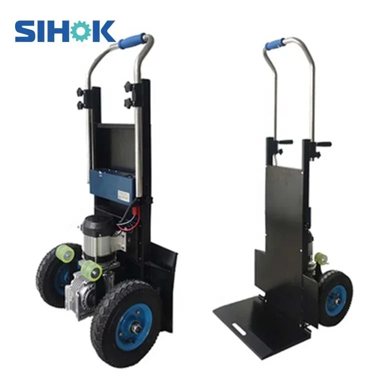 Two Wheels Power Hand Trucks Trolleys Heavy Cargo Trolley 200kg Load Folding Transport Stair Climbing Trolley