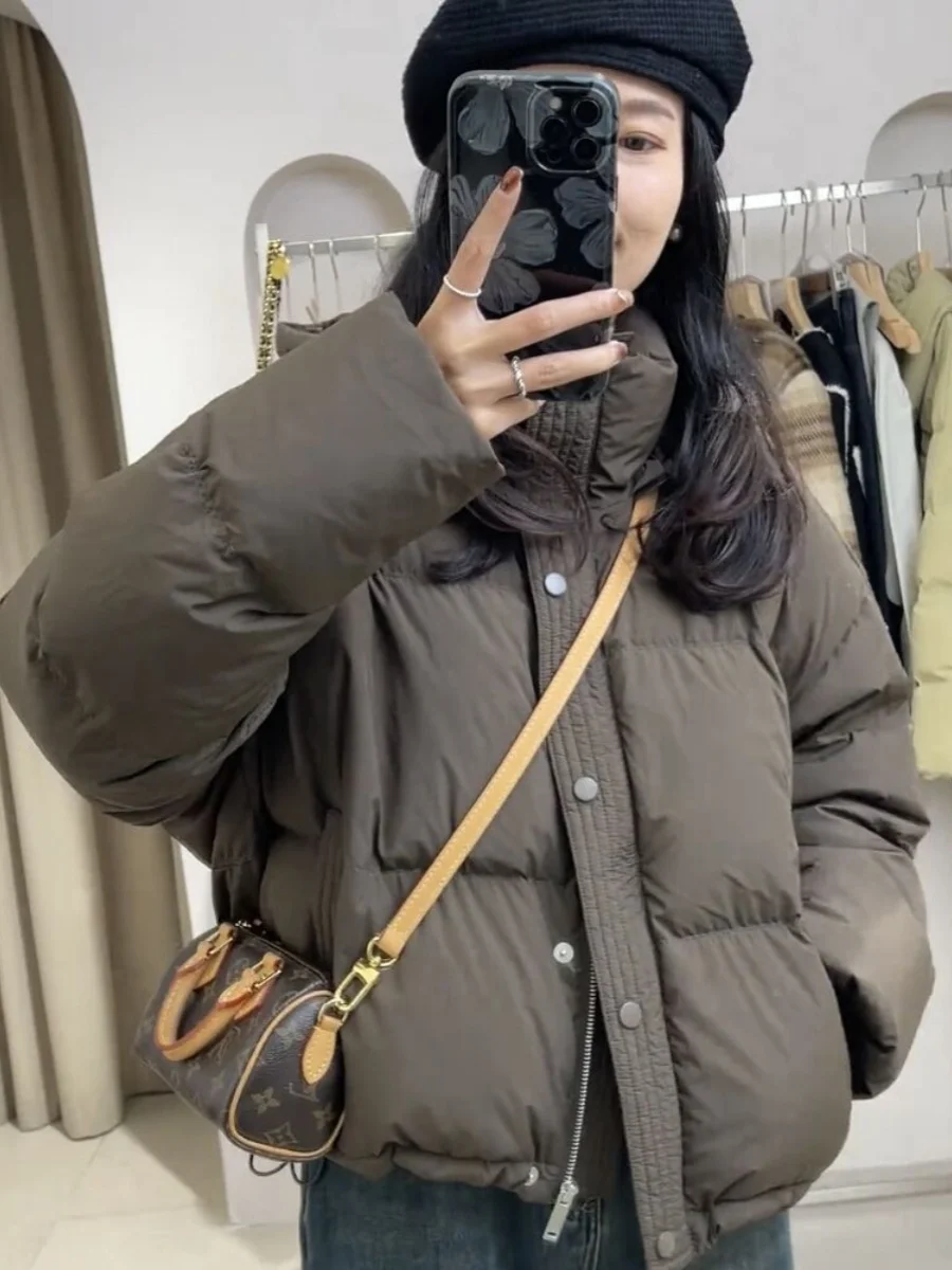 

Зимняя короткая женская пуховая куртка с капюшоном, из белого утиного пуха, модная, свободного кроя, универсальная, для повседневной носки, утепленная, 80% пуха