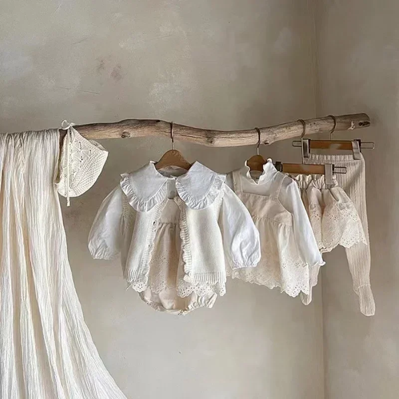 

5158b Baby Girl Clothes Bodysuit Or Strap Dress 2023 Spring Summer Cute Suspender Skirt Sleeveless Strap One-piece Clothes