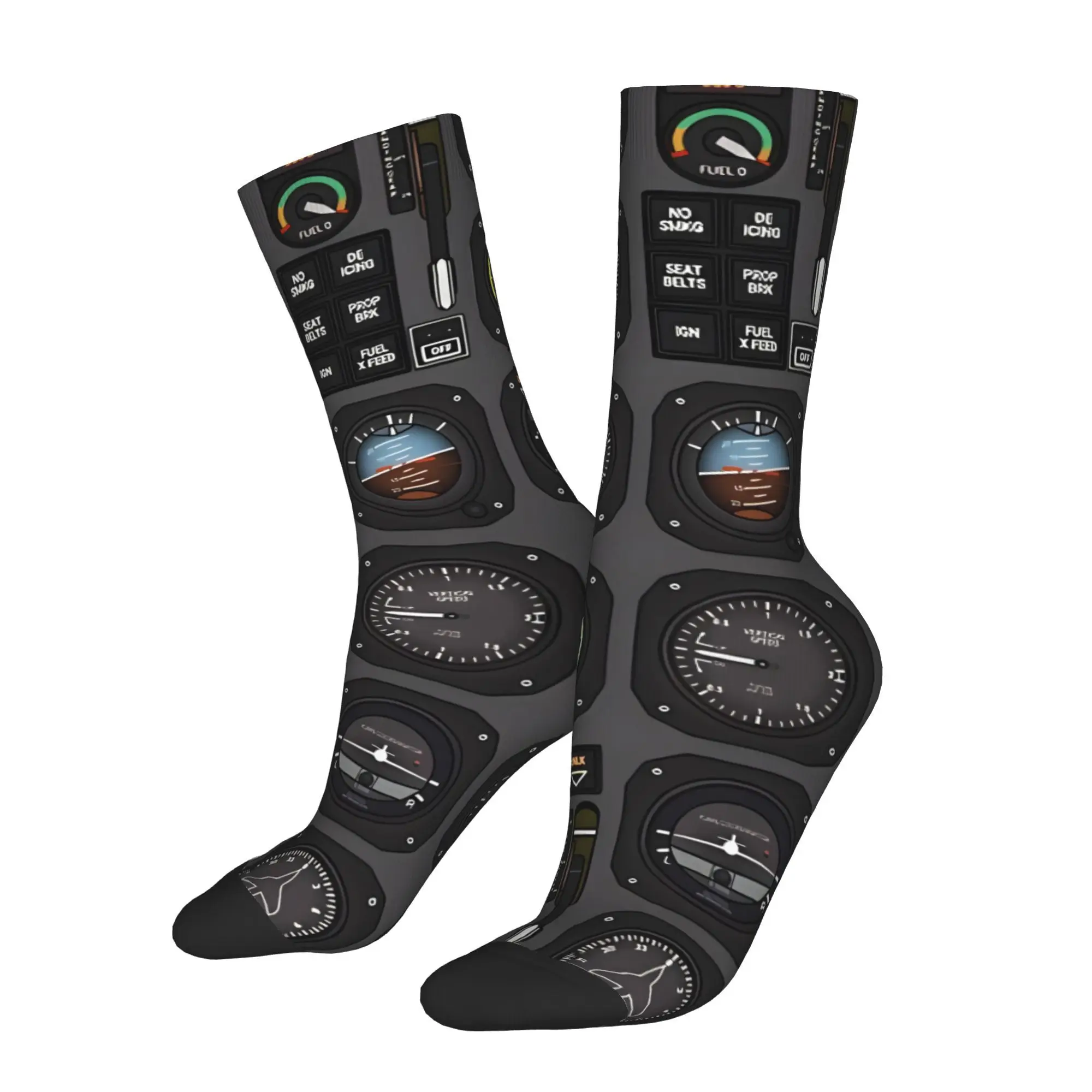 

Pilot Flight Instruments Sock Printed Man Polyester Fashion