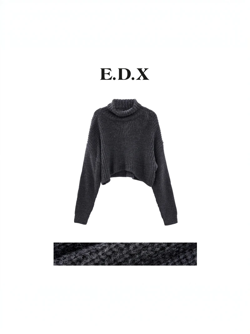 

Оригинальный дизайн, высококачественный трикотажный свитер с высоким воротом для женщин, свободный крой, осенне-зимний, модный, для повседневной носки, утепленный, теплый.