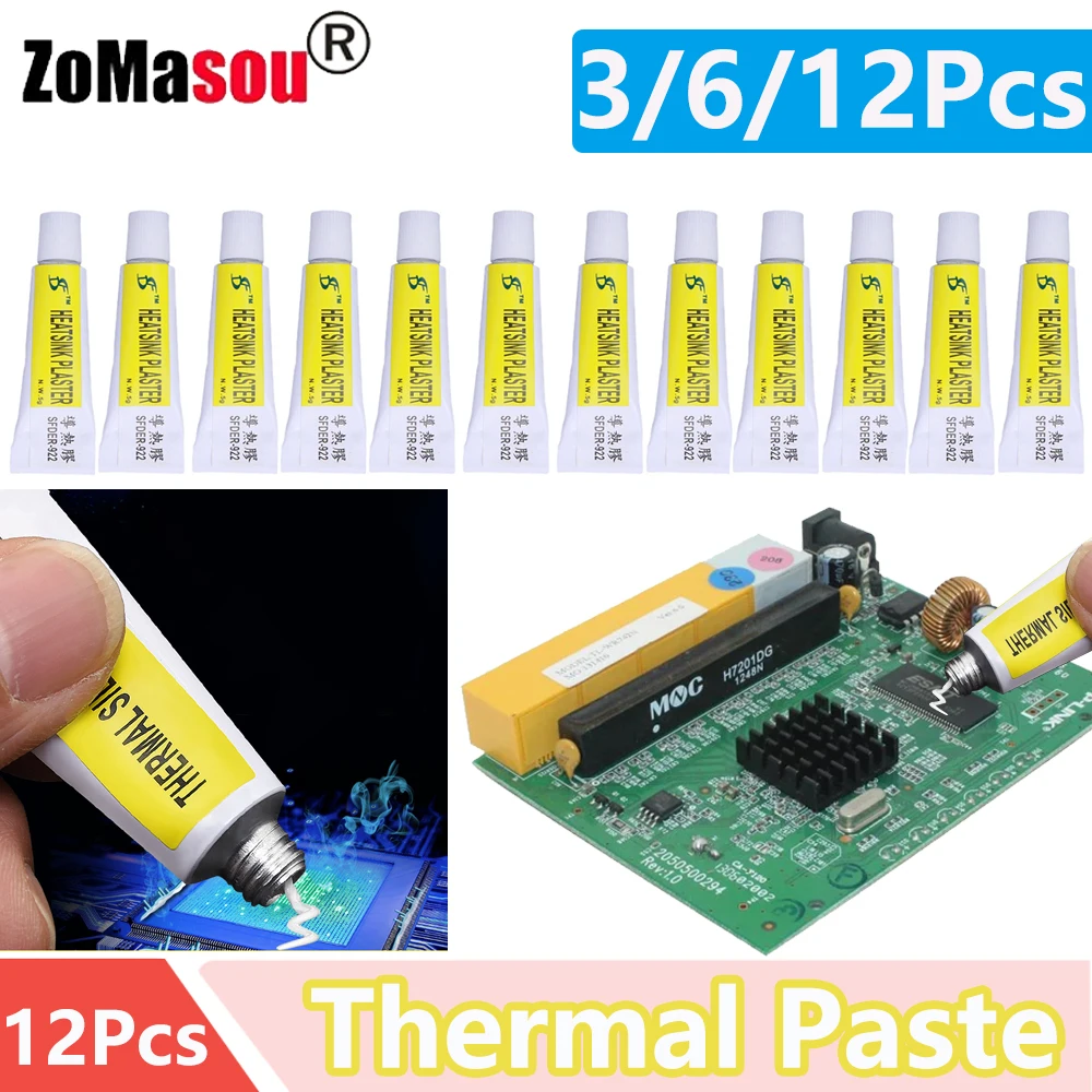 1-12 sztuk pasta termoprzewodzący radiator tynk lepki klej samoprzylepny do chipa VGA RAM LED IC chłodnica chłodzenie