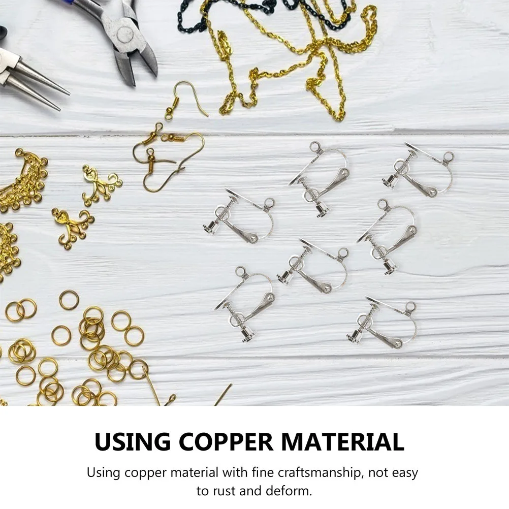 

20Pcs Clip-on Earring Converters Copper DIY Easy Use Earrings Accessories Lightweight Non Pierced Parts DIY Earring Accessories