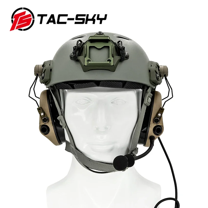 Casque avec support en ARC, Protection auditive en Gel pour Airsoft, casque d'écoute de chasse, TAC-SKY