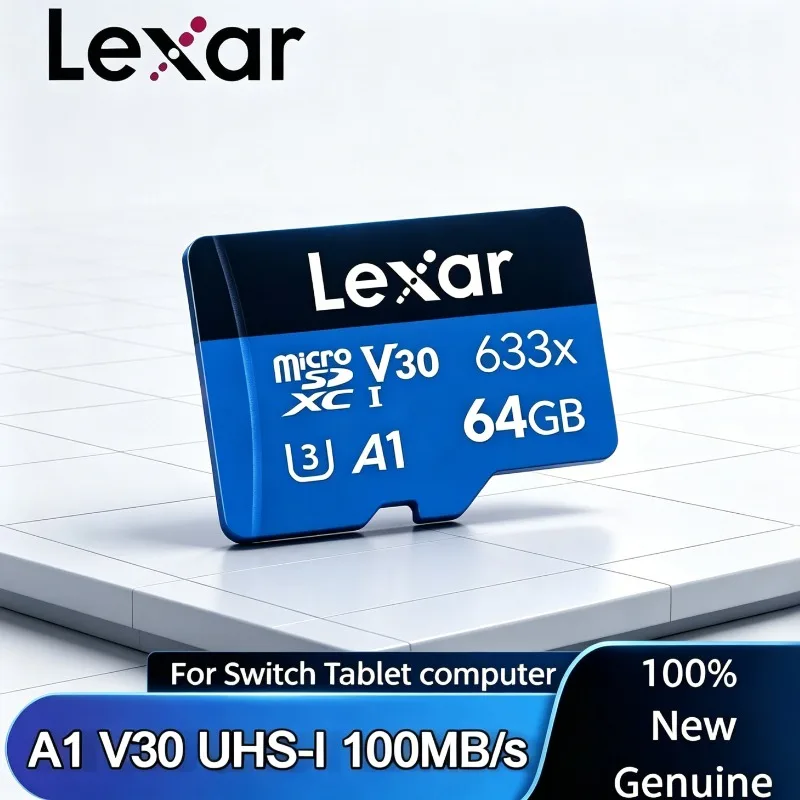 Original 100% Lexar SD Flash Microsd Micro Memory Card 256GB 128GB 64GB 32GB SDXC SDHC V30 U3 V10 U1 Class 10 A1 633x Lexar