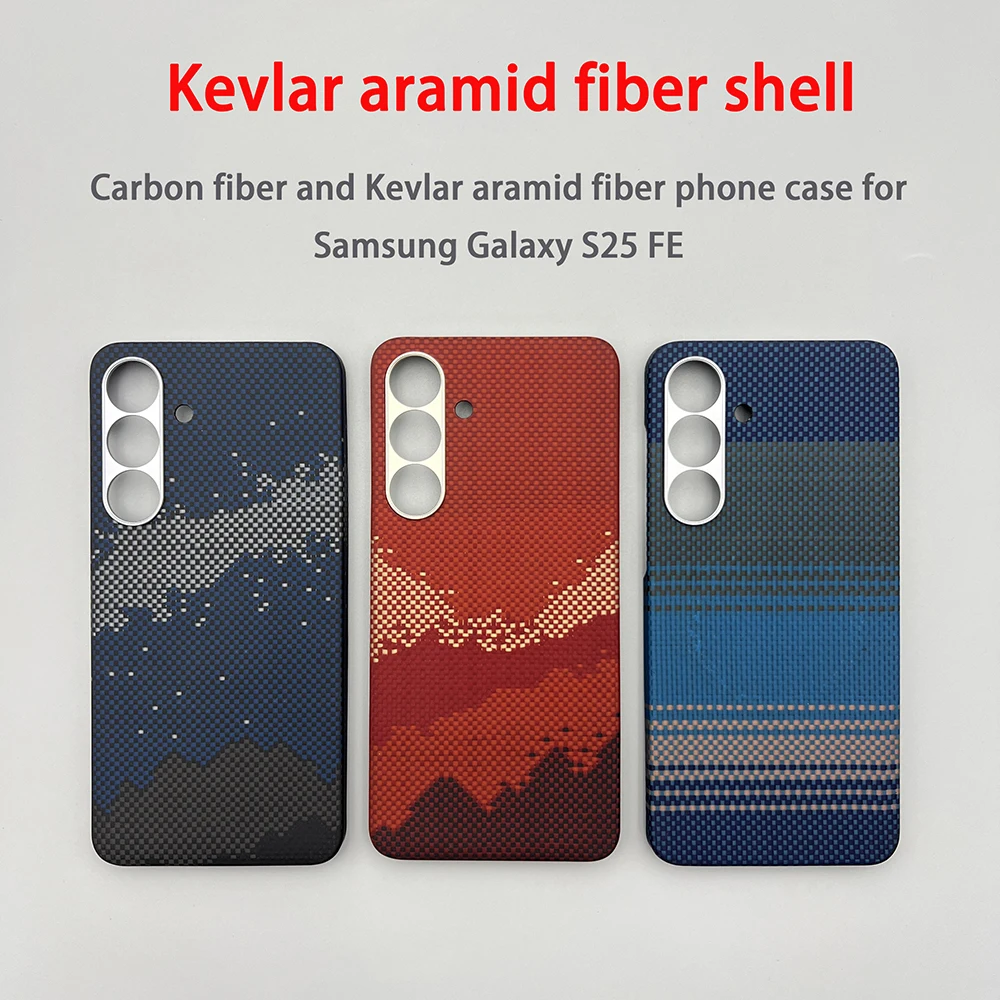 

For Samsung Galaxy S25FE phone case Kevlar aramid fiber carbon fiber hard shell ultra-thin lightweight magnetic protective cover