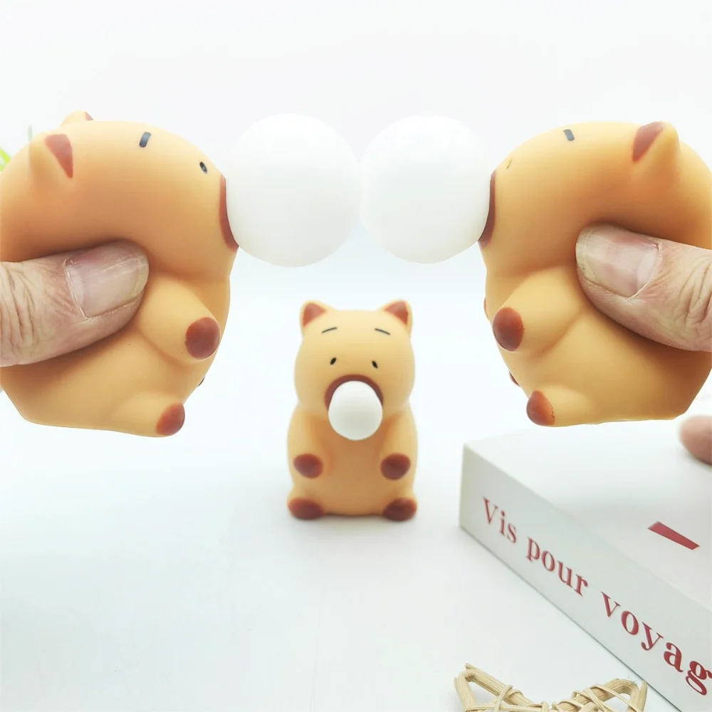 Blowing Bubbles Funny Capybara Squeeze Toy Soft Release Anxiety Toy Stress Relief Cute Decompression Kids Gifts antistress foot