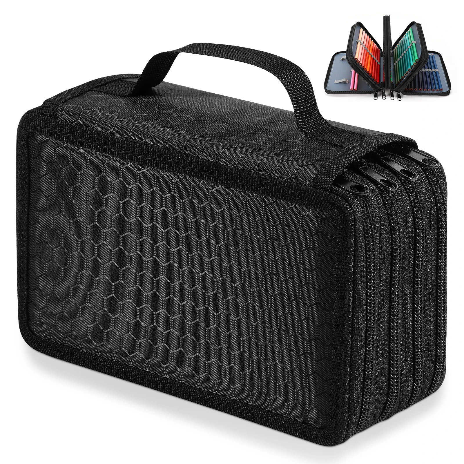 

Pencil Case Holder Large Capacity 4 Layer 72 Slots Organizer Pouch Storage School Kids Art Supplies Makeup Brush Pen Bag