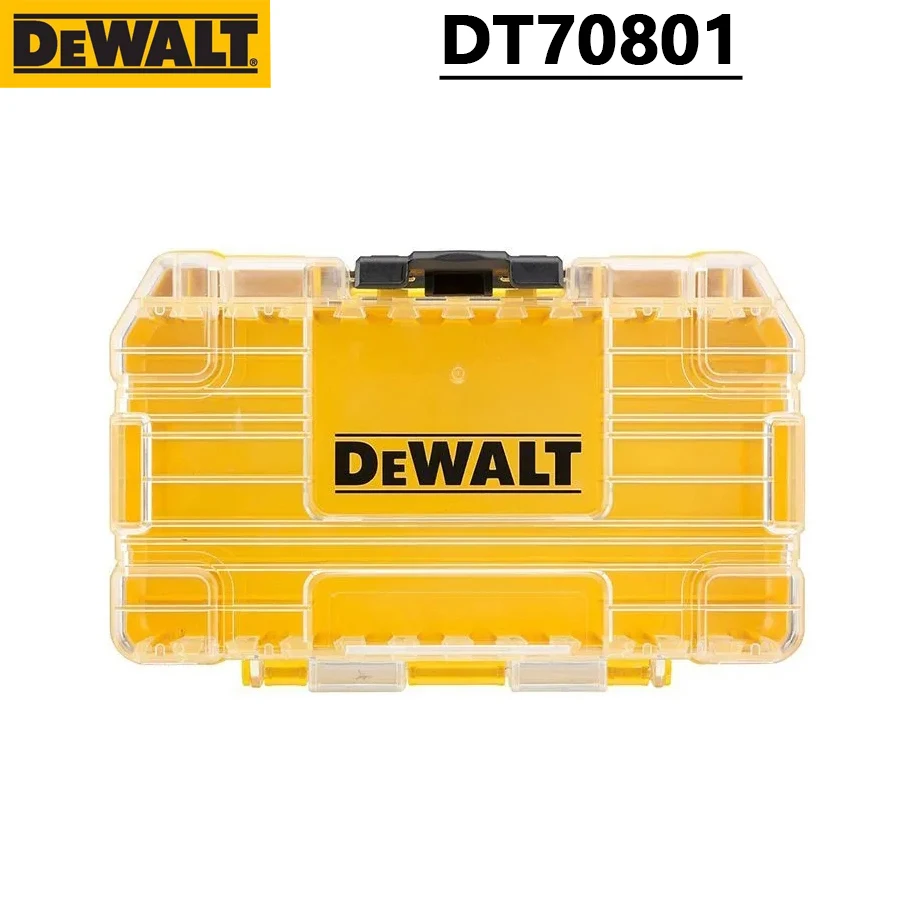 Imagem -04 - Dewalt-caixa de Armazenamento para Peças Caixa Empilhável Multifuncional Plástico Transparente Tamanho Médio Dt70801 qz 150*90*42 mm Dt70801 qz