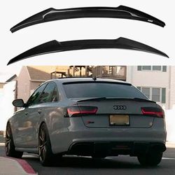 FOR AUDI A6 C7 Sedan M4 Style Carbon Fiber FRP unpainted glossy Black Forged carbon Rear Spoiler 2012-  2016 Trunk Wing