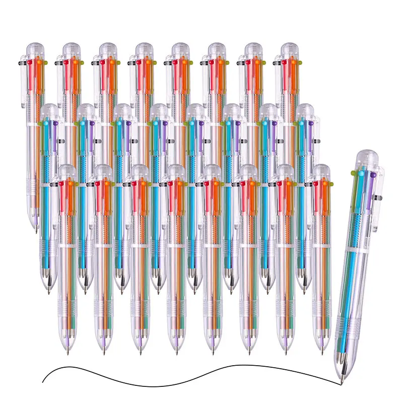

24 шт. южнокорейские креативные канцелярские принадлежности прекрасная многоцветная шариковая ручка стержень Многофункциональный пресс 6 цветов чернил
