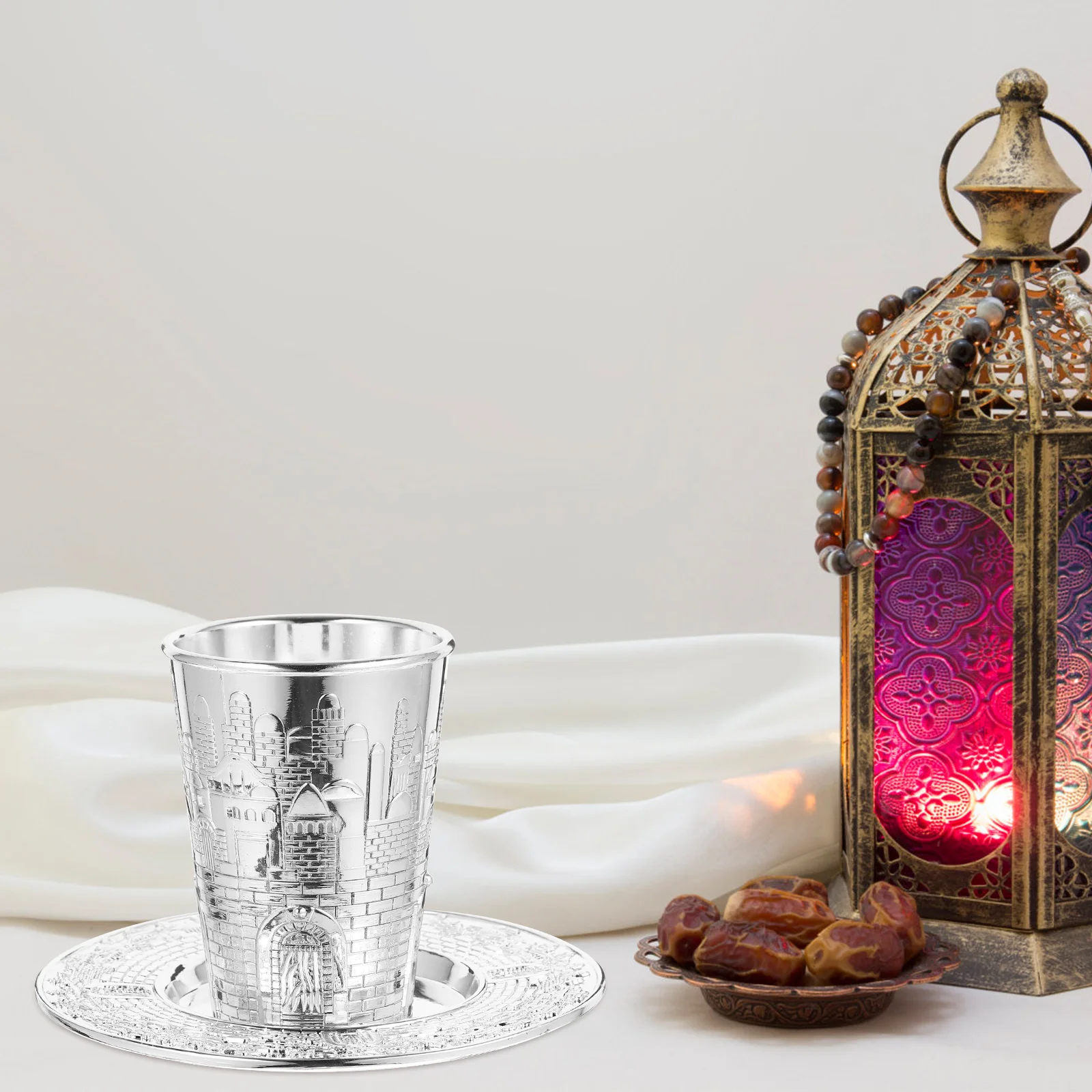 

1 комплект, набор чашек для вина, посеребренная чашка Kiddush Passover Shabbos, элегантный праздничный подарок Иудаики, праздничный поднос, кружки для хранения