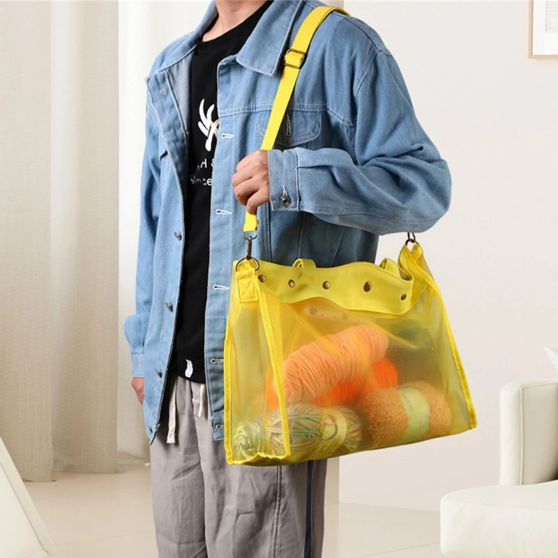 Yarn Storage Storage Bag Knitting Crafts Mesh Bag DIY Crochet Yarn Bag Wool Storage Case Knitting Wool Yarn Storage Bag Y5GB