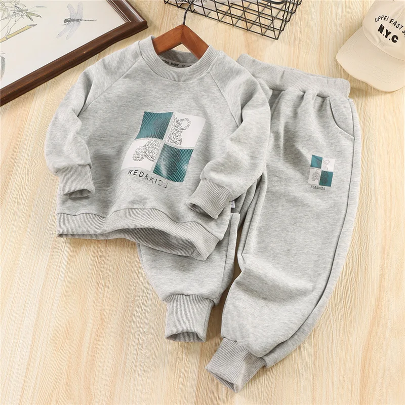 2026 New Boys Girls Sportwear Sets Spring Autumn Kids Sweatshirt+Pants 2Pcs Suit Teen Casual Pullover Outfits Children Clothing