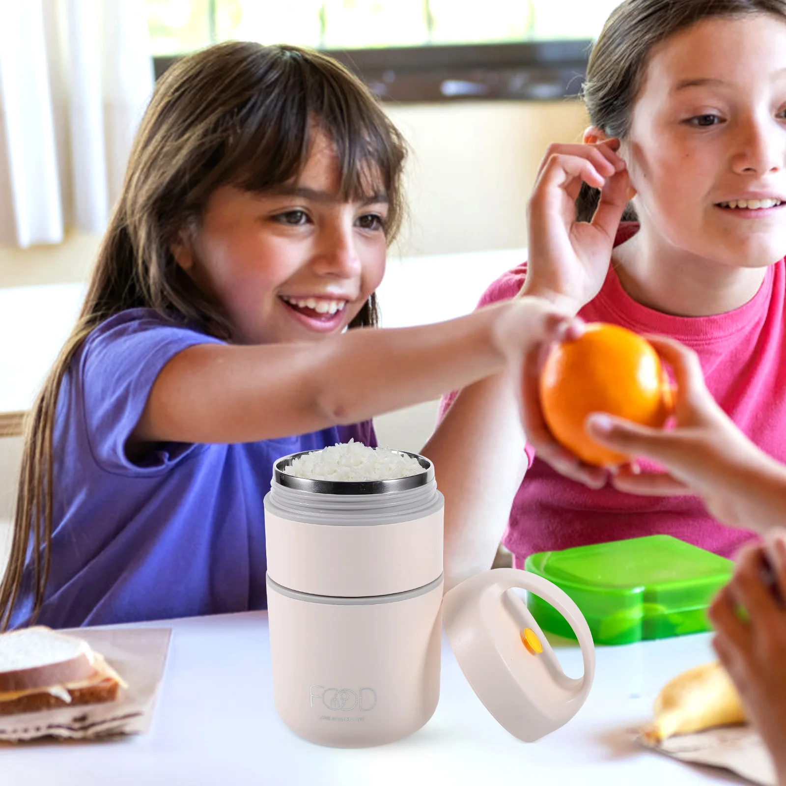 

Double Layer Stainless Steel Bento Box Large Capacity Insulated Lunch Container for Work Travel Soup Cereal Portable Thermal