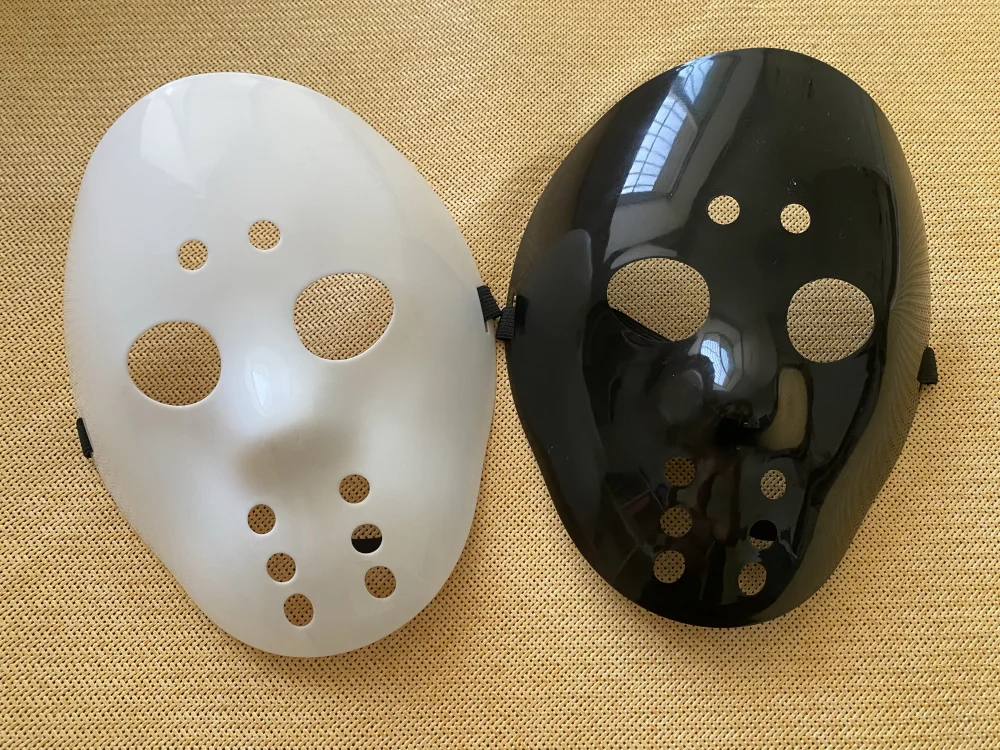 Hockey-Maske, dicker Kunststoff, Cosplay-Killer, gruselige Masken, Maske für Männer, Jason, Karneval, Party, DJ, Bühnenkostüm, Requisiten, Halloween-Maske