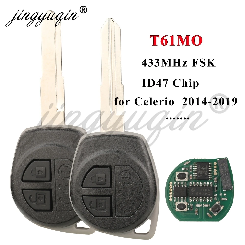 T61M0 Car Remote Control Key For Suzuki Celerio 2014-2019 Alto SX4 S-Cross brezza Baleno Starlet Dzire S-Presso 433MHz FSK ID47