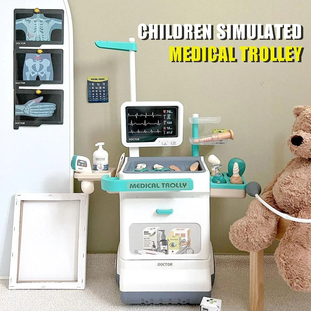 キッズドクターおもちゃ ごっこ遊び医者プレイセット 幼児用 医療ステーション付き 聴診器付き ロールプレイキット 女の子と男の子のための医療おもちゃ