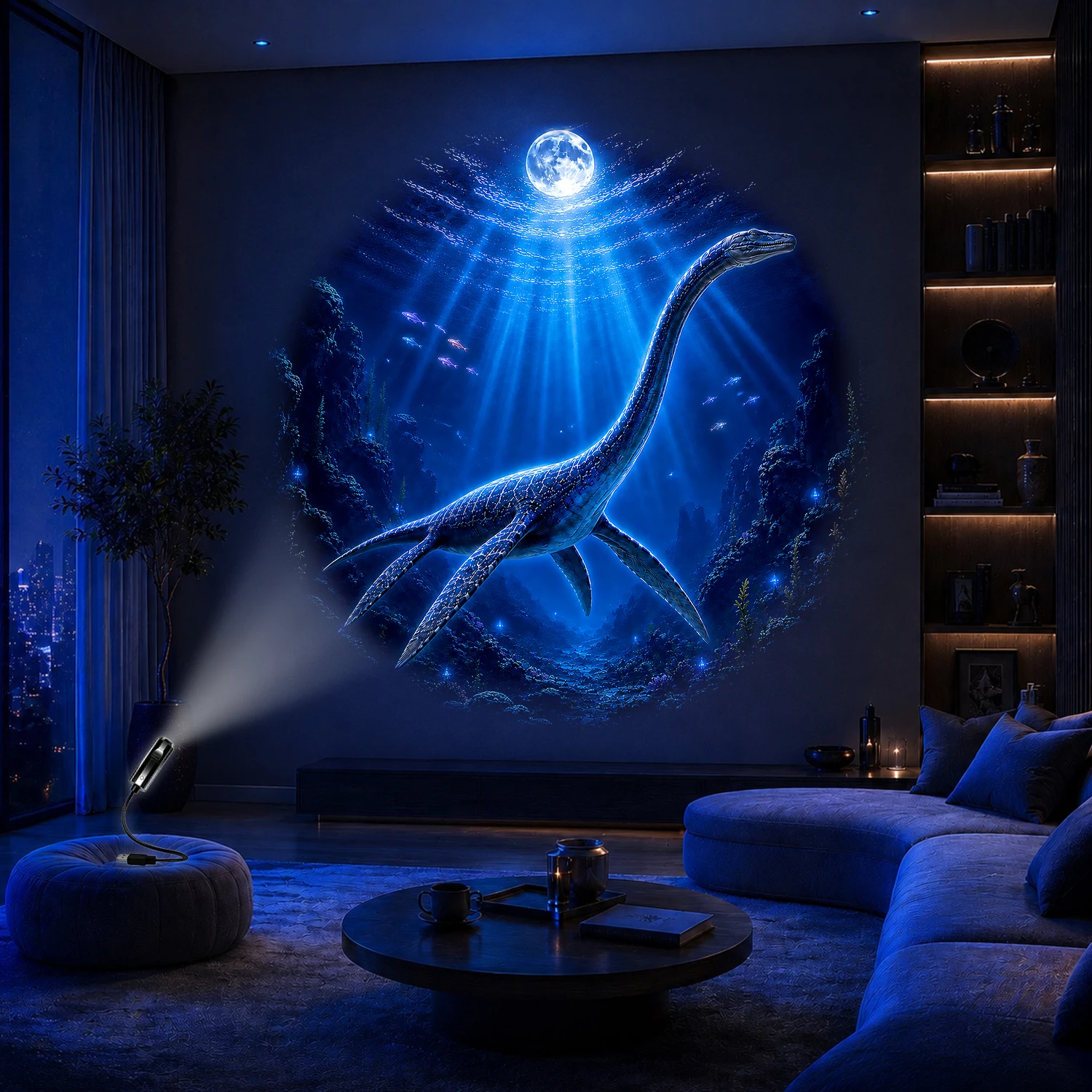 Dinosaur Projection Lamp, USB HD Projector Light with T-Rex, Pterosaur and Prehistoric Animal Themes for Room Decor - view 6