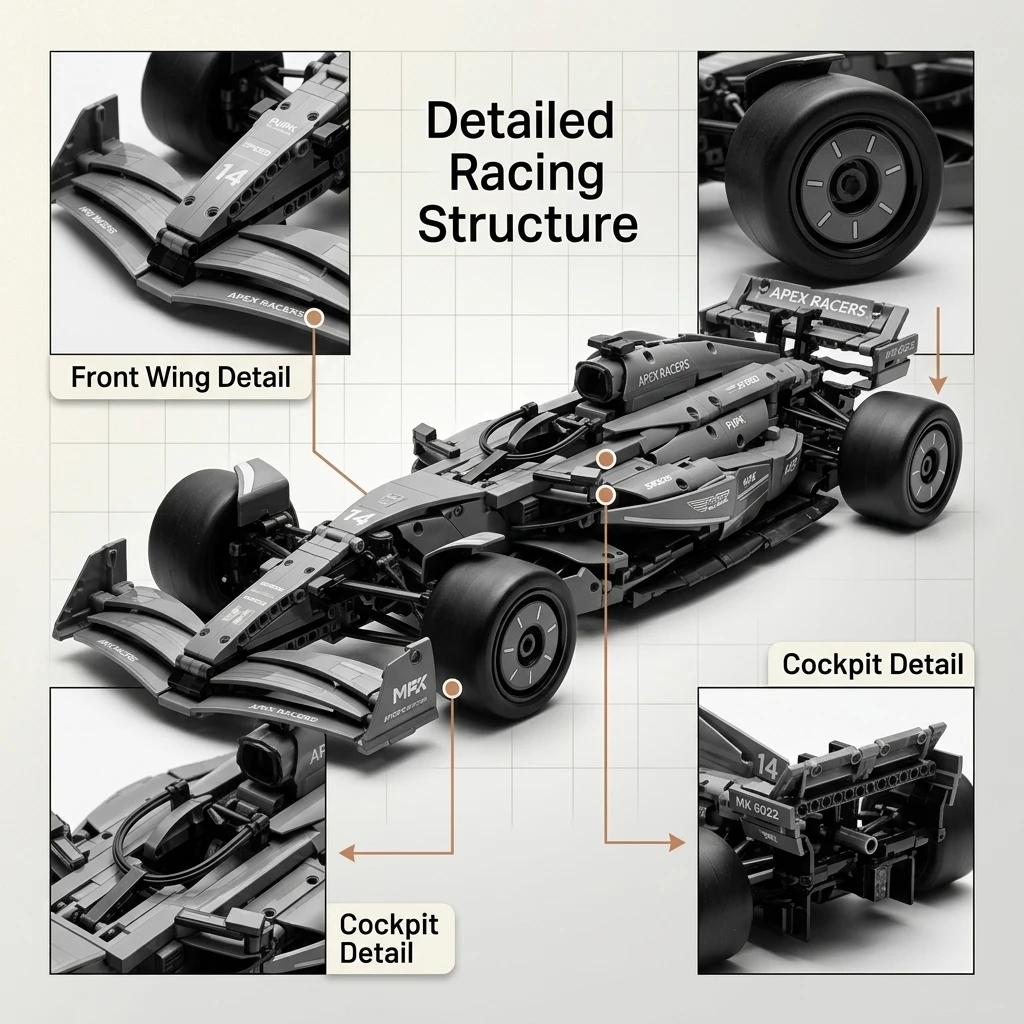 Blocos de Montar Technic Martin Aramco AMR25 1:8 1912Pcs Modelo de Carro — foto 4
