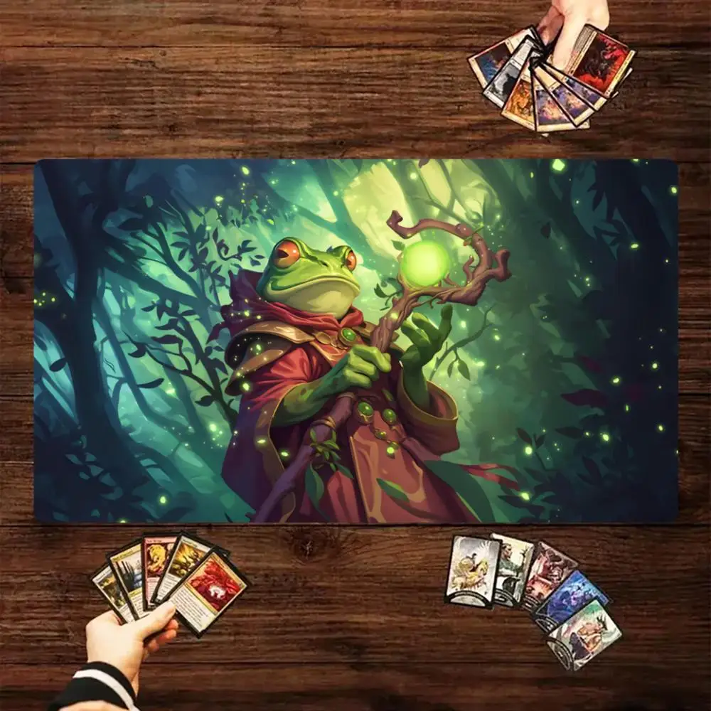 

Frog Sorcerer Mouse Pad Card Game Mat Large Computer Office Mousepad XXL Non-slip for MTG DTCG CCG RPG Trading Cards Desk Mats
