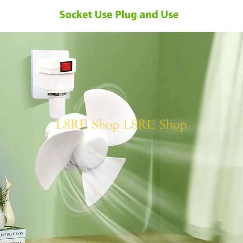 L8RE E27 سقف مروحة 360 درجة تعديل ضوضاء منخفضة المروحة الكهربائية مروحة التبريد الداخلية