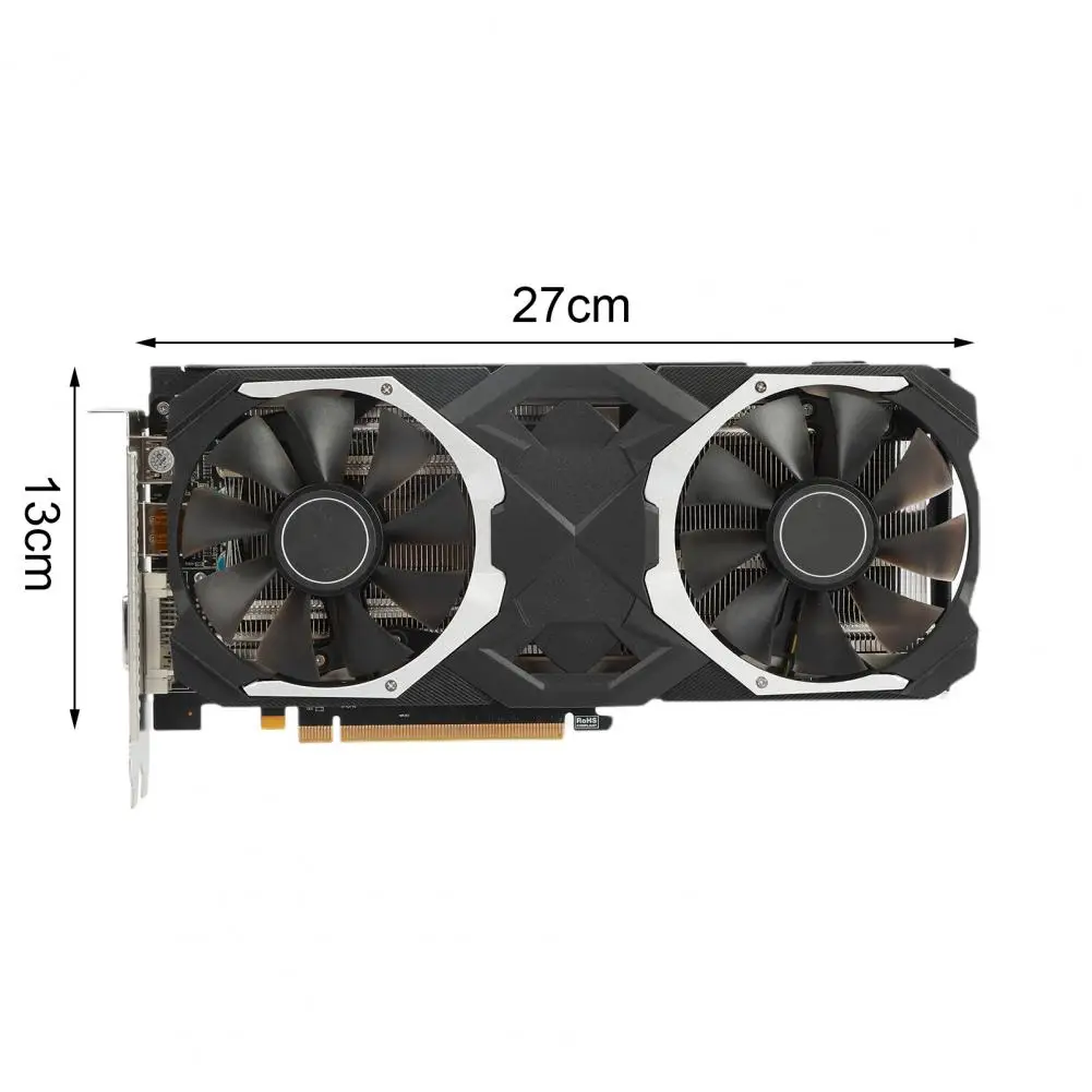 RX580 Placa gráfica Dual Cooling Fan Alta eficiência dissipação de calor portátil PC Gaming Video Card Acessórios para computador