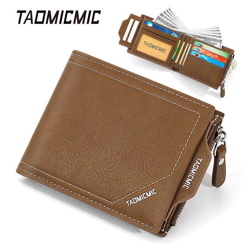 

Micro Creative Multi-function Male Wallets PU Leather Purses Short Business Causal Cards Holders Foldable Credentials Men's Bags