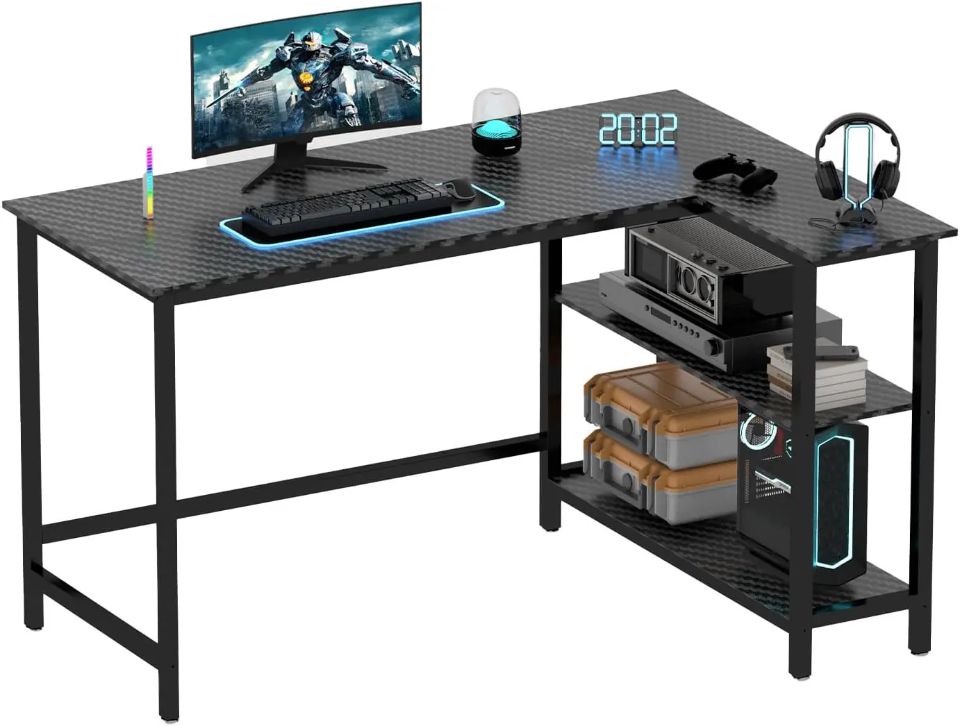 

L Shaped Desk - 43 H Gaming Desk, Computer Corner Desk, Home Office Writing Desk With Shelf, Space-Saving Workstation Table,