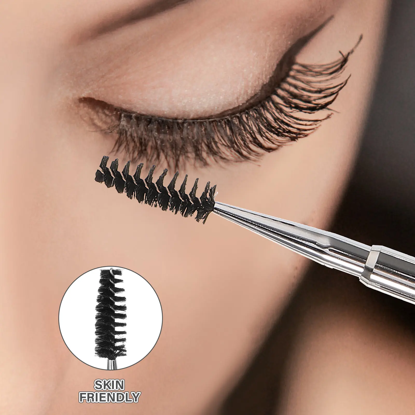 Eyelash Brush Set 2 Piece Reusable Lash Wands Lightweight Applicators for Root Definition and Travel