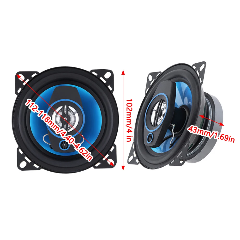 300W Car Coaxial Speakers 102MM/4 Inch 2-Way Car HIFI Coaxial Speaker Car Door Audio Music Stereo Full Range Frequency Speaker