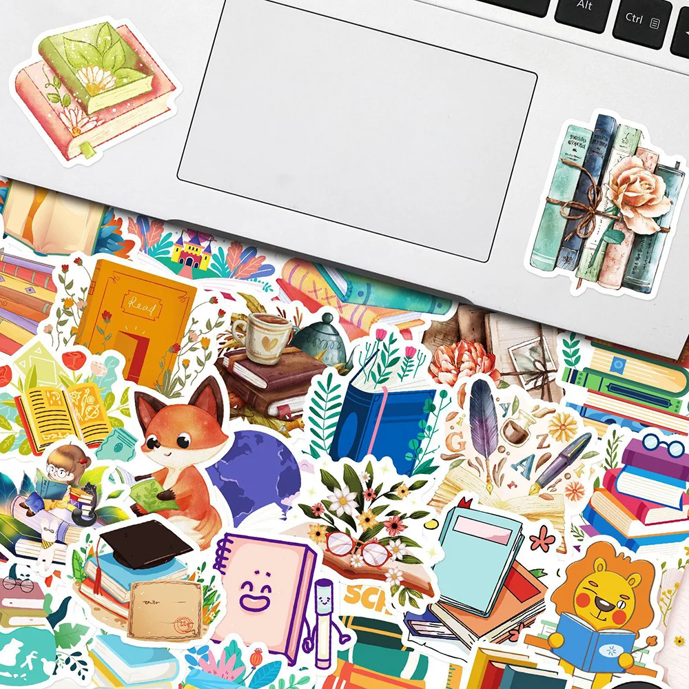 10/30/50pcs Book Reading Graffiti Stickers Cute Cartoon Decal Book Notebook Scrapbook Laptop Luggage Car Stationery Kid Sticker