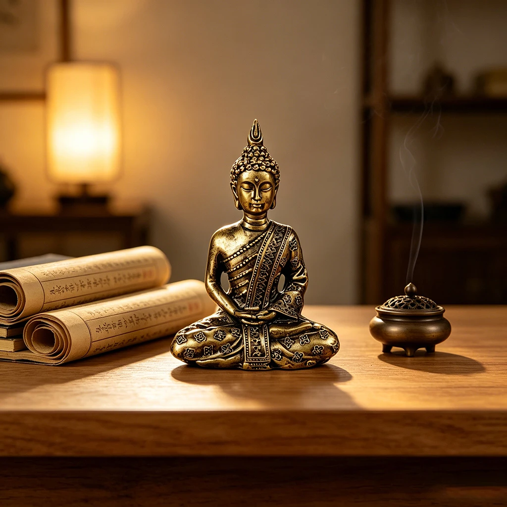 Meditierende Buddha-Statue aus Harz, Zen-figurine, spirituelle Heimdekoration, Yoga-Raum-Ornament, minimalistische Tischskulptur, Geschenk