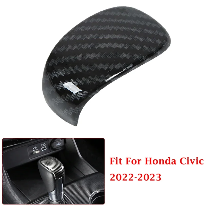 

Fit Honda Civic 11th 2022-2023 Carbon Fiber Style Interior Center Gear Shift Knob Shifter Trim Cover Knob Sticker