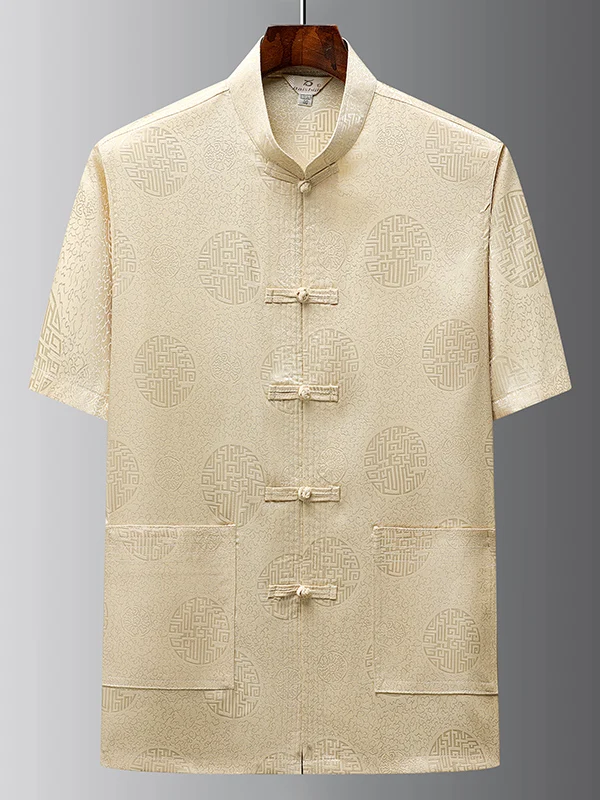 

Летний комплект для тайцзи для мужчин: тонкая ткань, свободный крой, вышивка, традиционная китайская одежда для пожилых людей