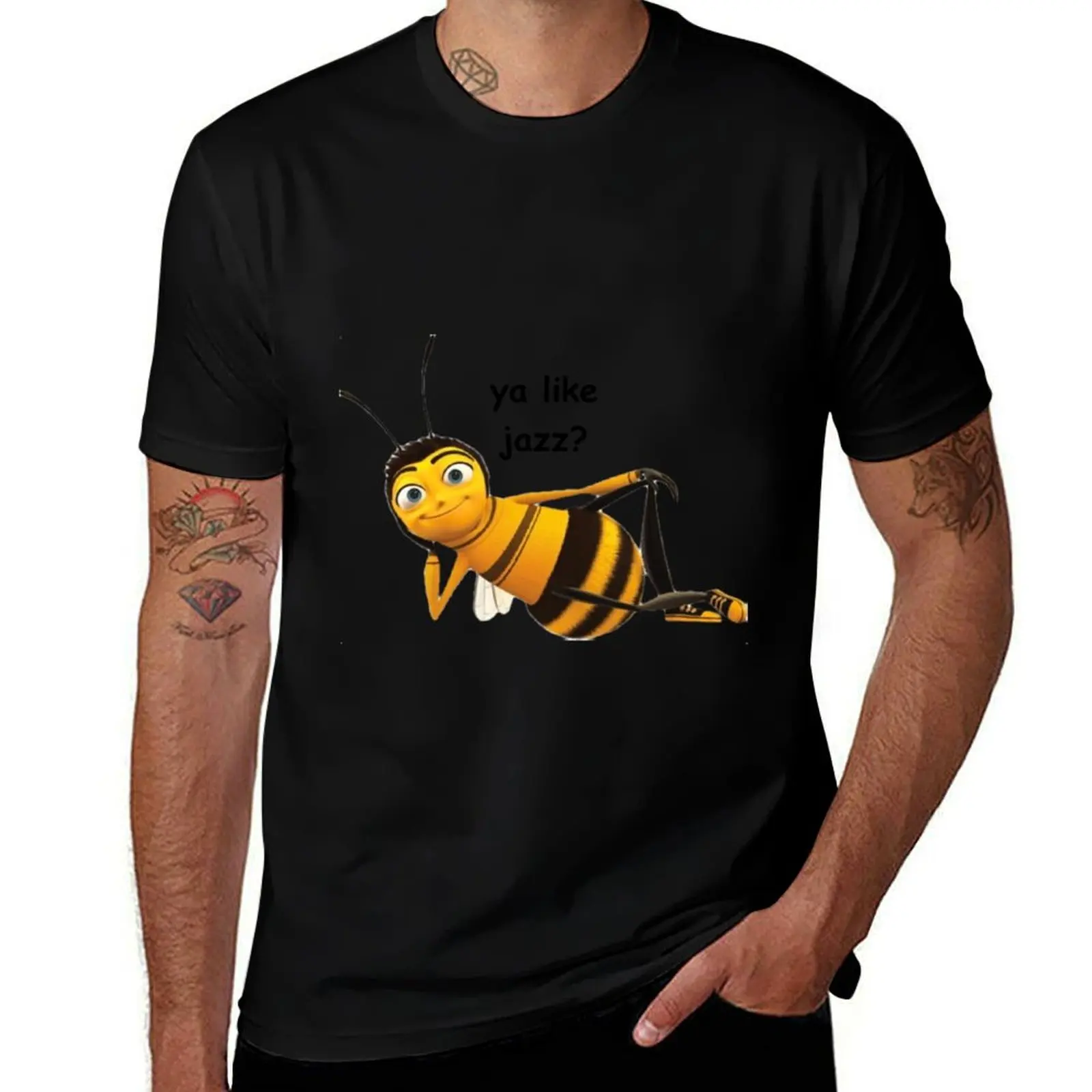 

Футболка Bee Movie- Ya Like Jazz, мужская футболка из простого хлопка, футболка из 100% хлопка