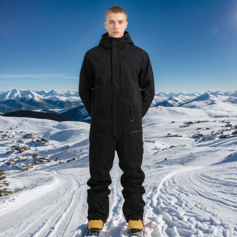 

Новый мужской цельный лыжный комбинезон, ветрозащитная водонепроницаемая тканевая рабочая одежда, прочная строчка, подходящая для свободного спорта на открытом воздухе