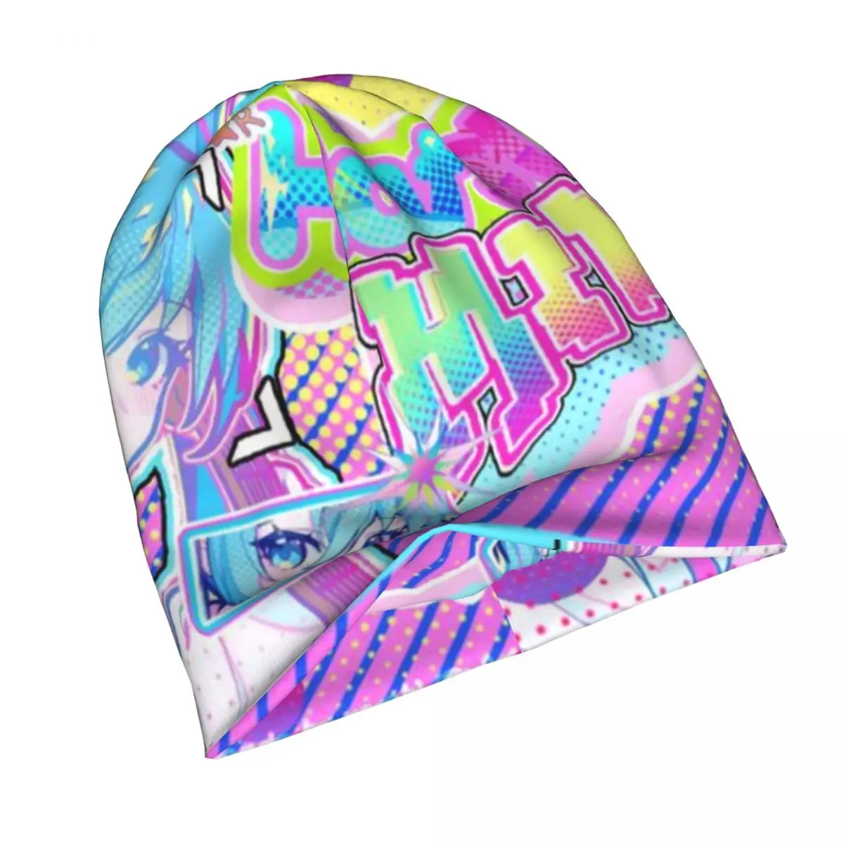 Hatsune Miku Chemo Beanie Cap Women Men Winter Streetwear Skullies Cap Bonnet Knitted Hat