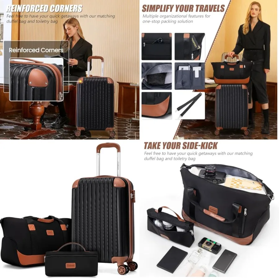

Carry On Luggage Sets 3 Pcs, 20 Inch Luggage 22x14x9 Airline Approved with Wheels and TSA Lock, ABS Lightweight Hardshell Trave