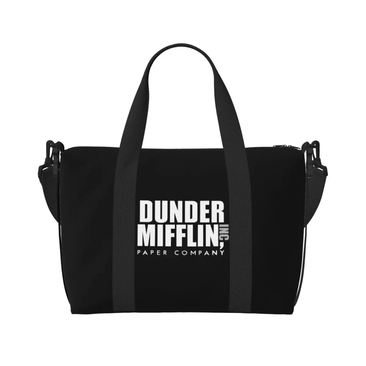 Custom The Office TV Show Dunder Mifflin Paper Company Tote Bag for Women Large Capacity Gym Beach Travel Bags