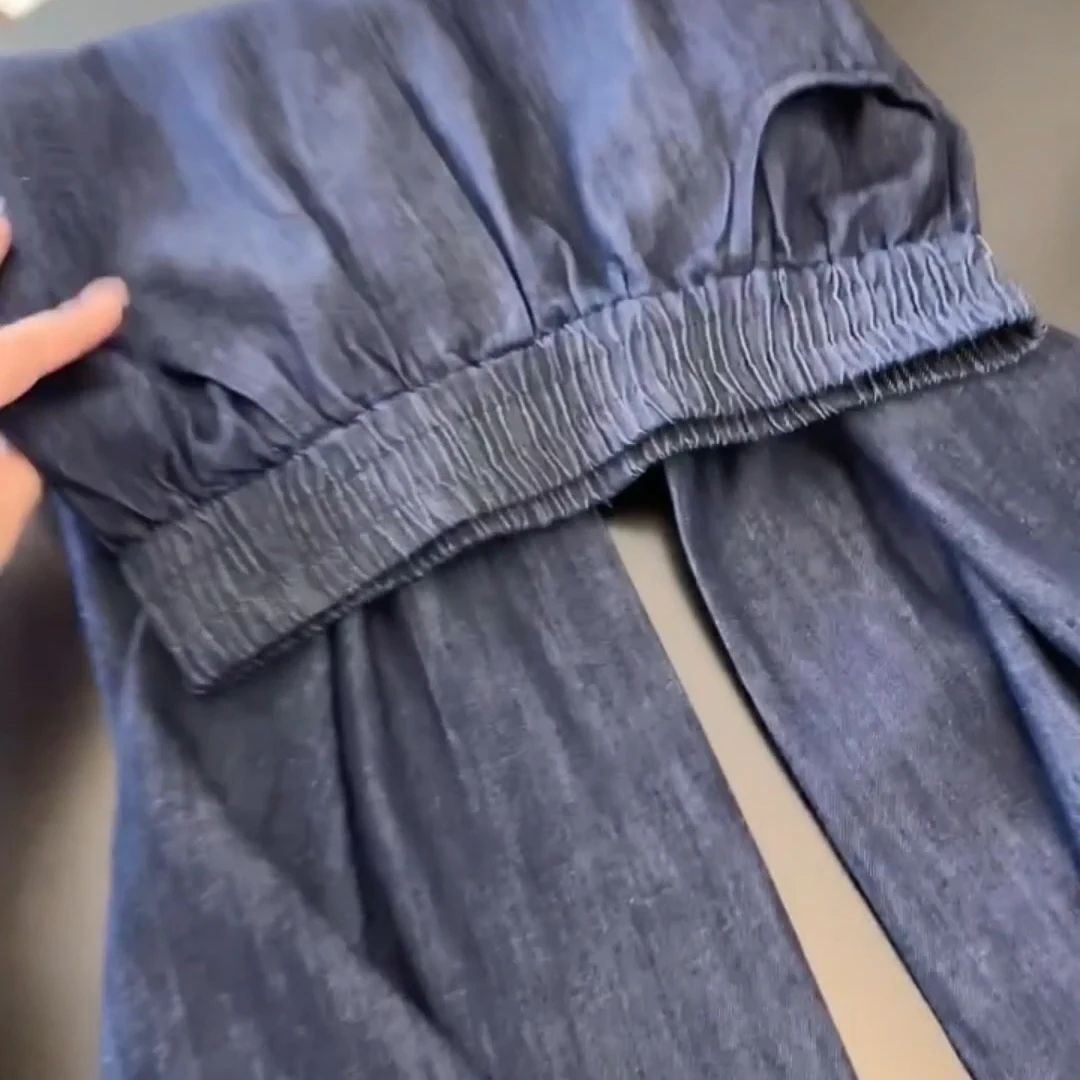 الرجعية الكورية الدانتيل الربط واسعة الساق الجينز المرأة عالية الخصر سليم مستقيم السراويل الربيع Faionable تخفيف Sle عارضة فضفاض...