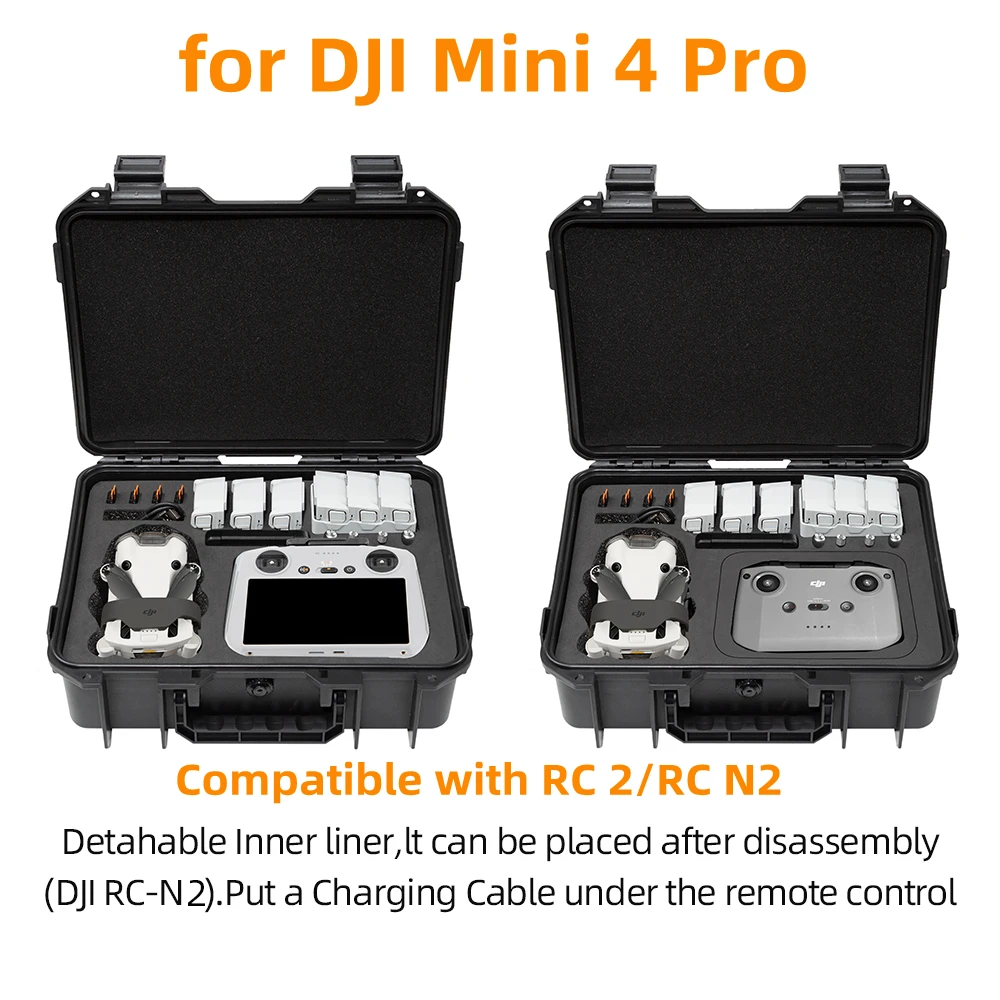 For DJI Mini 4 Pro Explosion Proof Box Safety Case Storage Bag Anti Drop Protection Box Outdoor Large Capacity Box