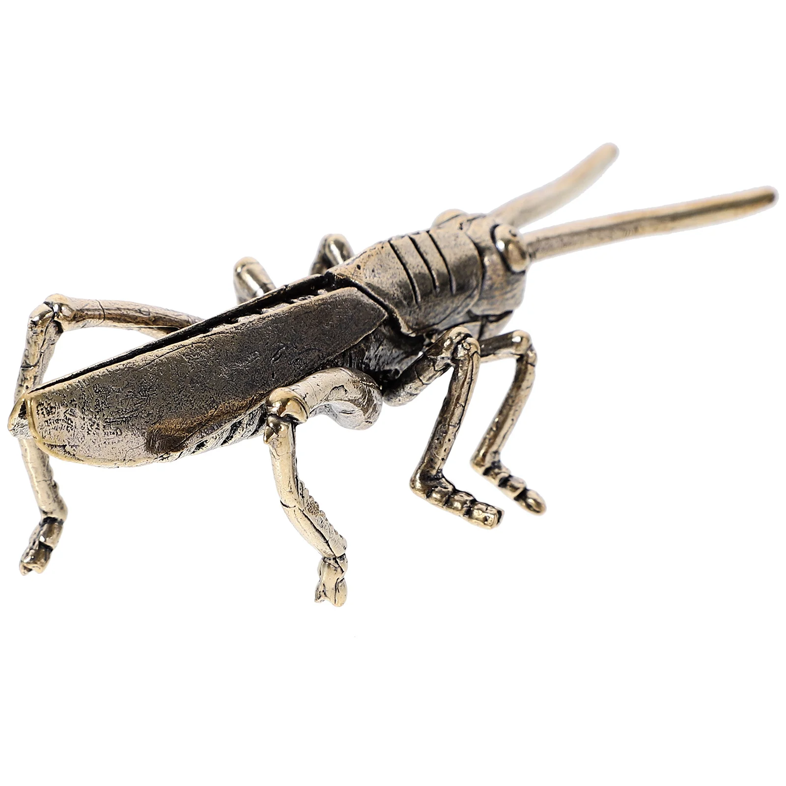 

Tea Pet Ornament Small Copper Locust Vintage Desktop Decoration Home Office Car Grasshopper Insect Decor