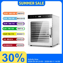 10 layer Food Dehydration Dried Fruit Machine Stainless Steel Air Drying Machine Large Capacity Touch Household and Commercial