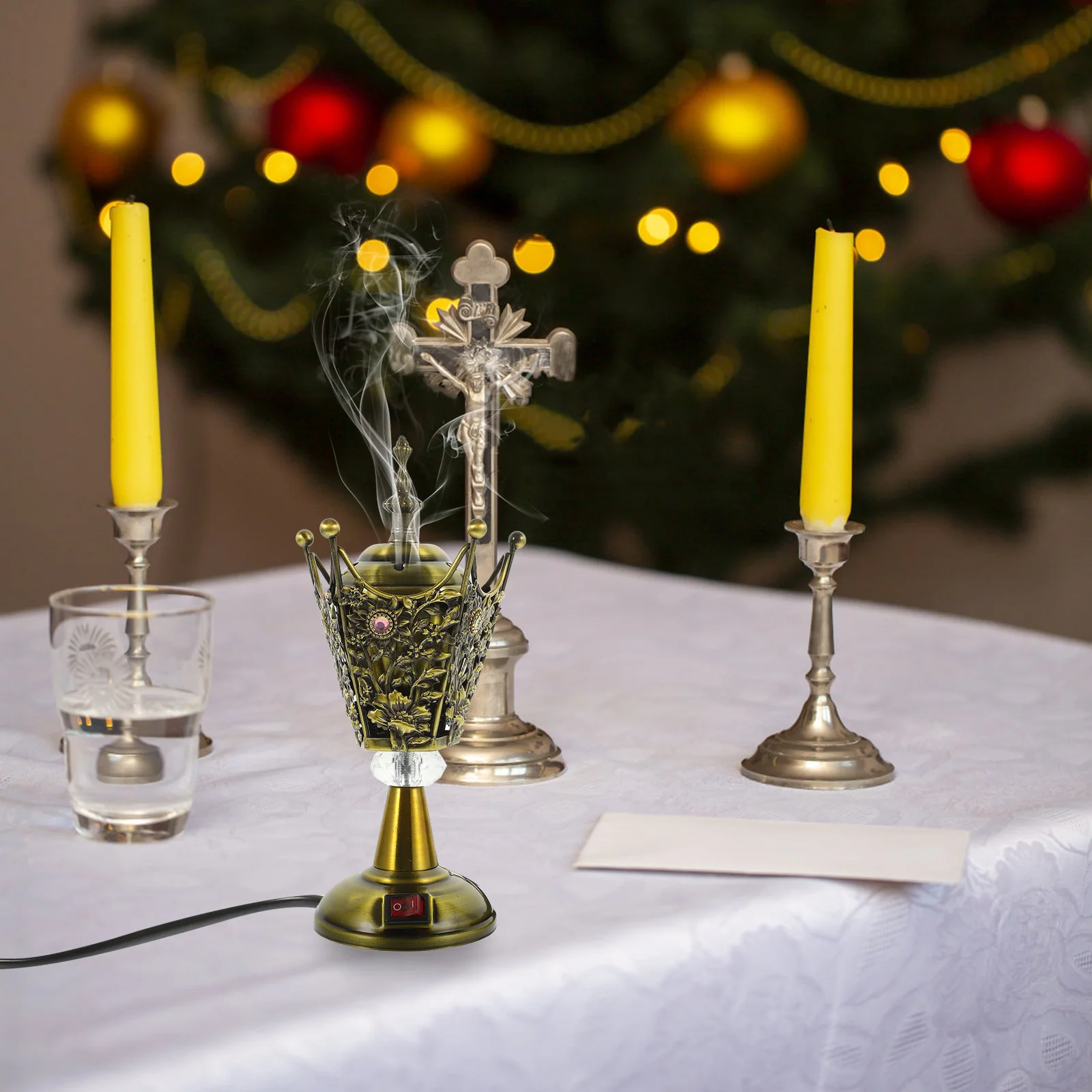 

Electric Arabian Incense Burner Eu Plug Desktop Censer Burner Aroma Incense Holder Home Decor Portable Stove Censer