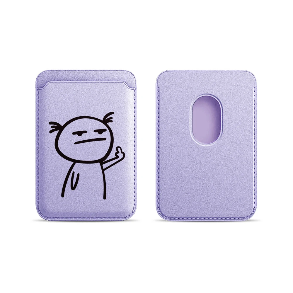 Stick Figures Leder-Kartenetui Handyhülle Kartenhalter für Magnetische Hülle Geeignet für alle iPhone Magsafe Karten-Handy-Rückseiten-Taschen – Detail 8