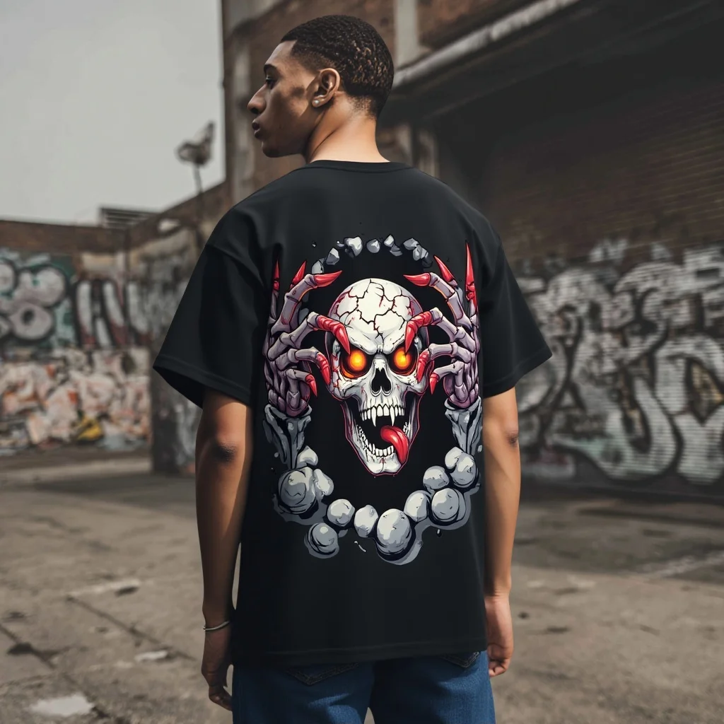 

Мужская модная футболка Teevo с рисунком черепа, уличная повседневная футболка для городских нарядов