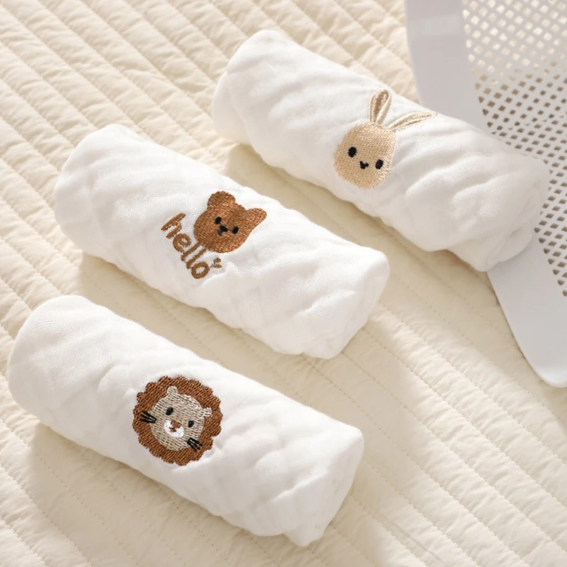 Serviette carrée en coton pour bébé, 6 couches, mouchoir pour le visage, gant de toilette en gaze, bavoir pour le bain et l'alimentation