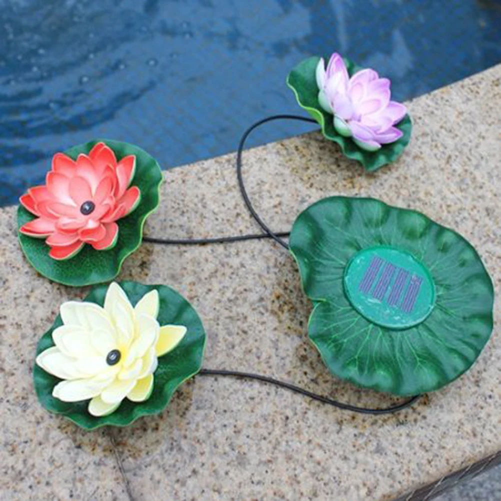 

Solar Lotus Lamp Power Light Lights Swimming Pool Lantern LED Water Decorations